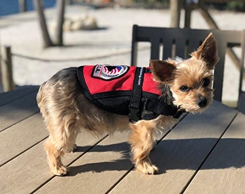 Premium Emotional Support Dog Vest | ESA Dog Vest | Mesh Cooling Panel | Emotional Support Animal Harness | Includes 5 Federal Law ESA Handout Cards (14" - 17" Girth, Red)