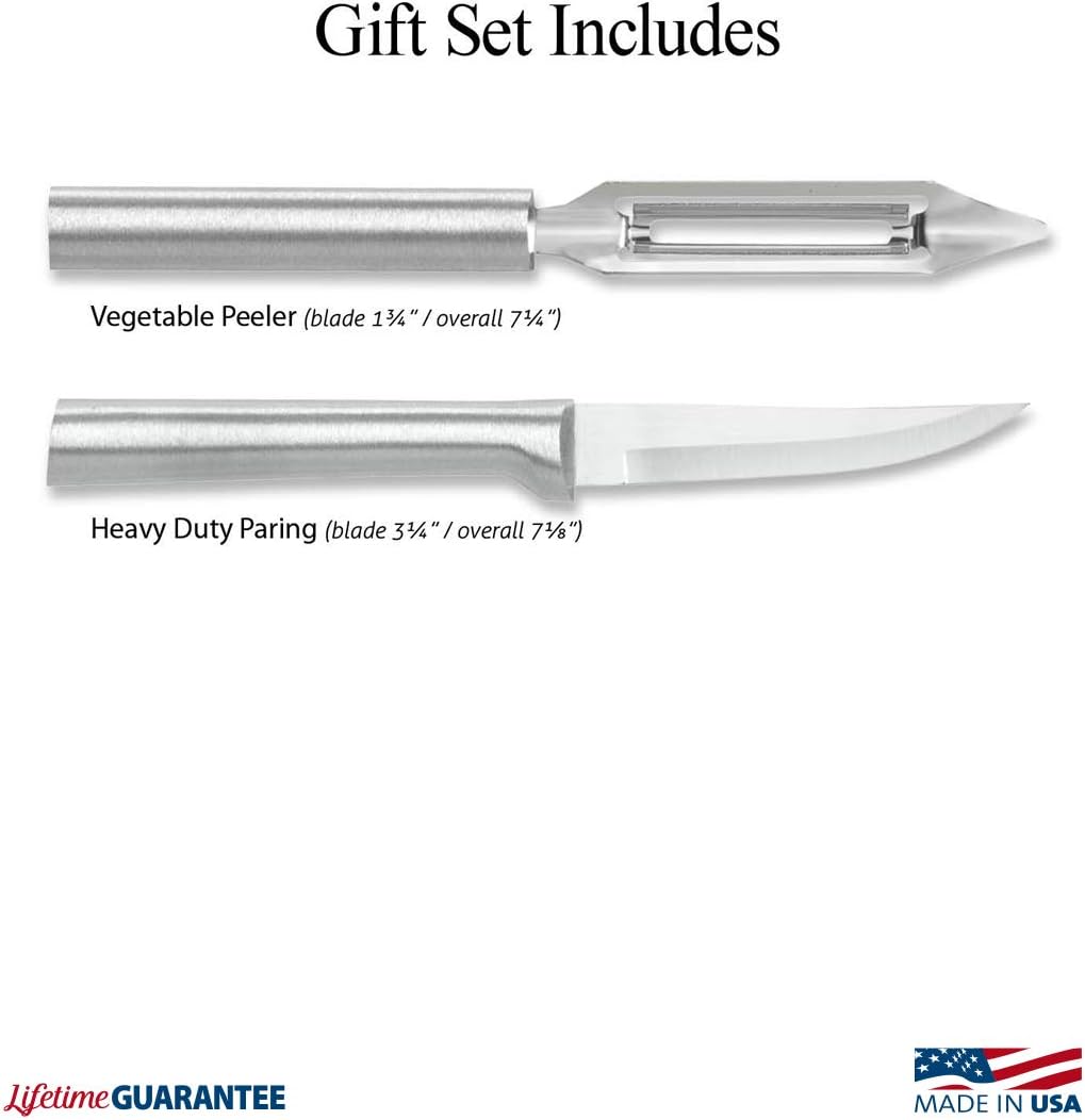 Rada Cutlery Pare & Peel Gift Set (S46), 2-Piece Knife Set, Stainless Steel Blades, Silver Handle