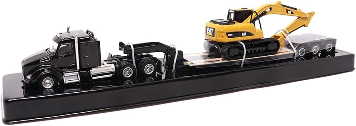Diecast Masters 1/87 Kenworth T880s SBFS 40in Sleeper Tandem Tractor w/Lowboy & Caterpillar 320D L Hydraulic Excavator 84420