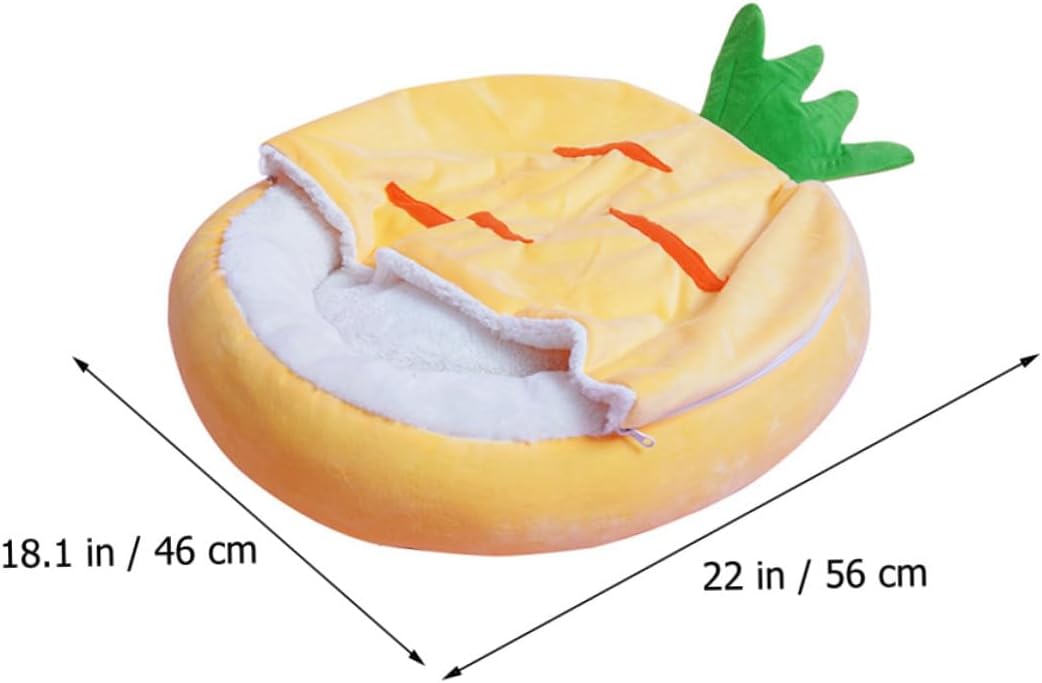 Milisten Semi-Enclosed Cat Nest Warm Sleeping Bed with Removable Washable Cover Breathable Wool Pet Cushion for Indoor Cats Suitable for Winter and Deep Sleep