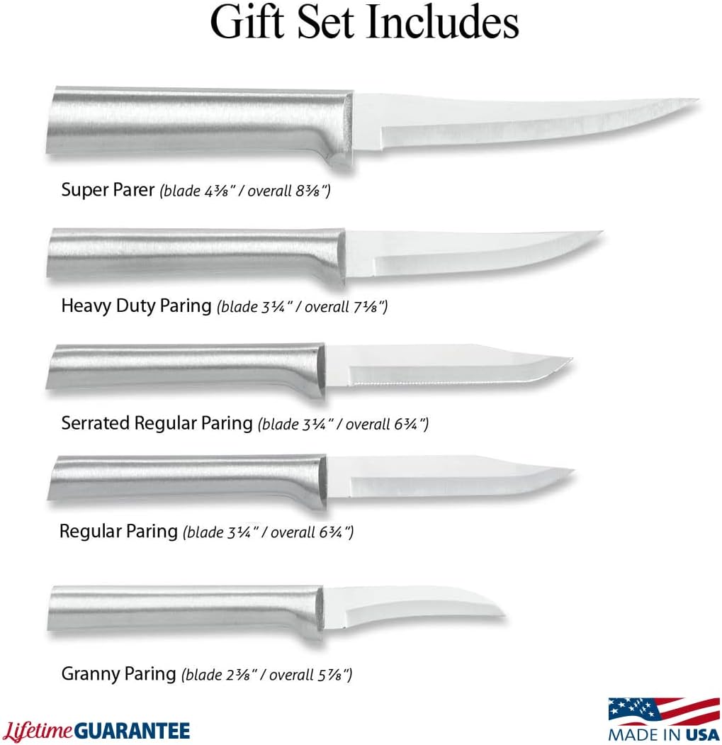 Rada Cutlery All-Star Paring Gift Set (S52), 6-Piece Knife Set, Stainless Steel Blades, Silver Handle