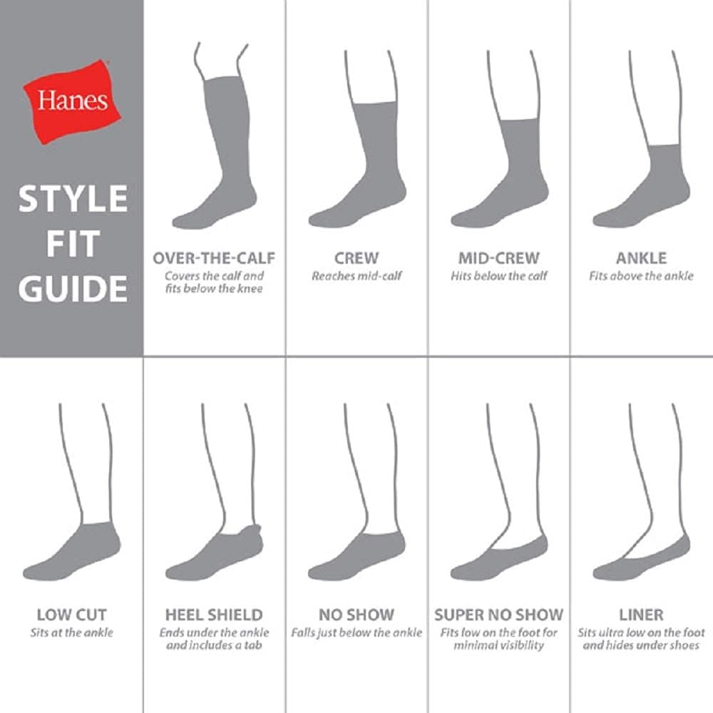 Hanes mens Max Cushioned Crew Socks, Moisture-wicking With Odor Control, Multi-packCrew Sock