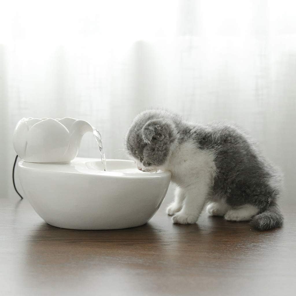 Fountains and Water Features Automatic Silence Health Safety Pet Drinking Fountain 8.2 6.57 5.43in Drinking Fountains for Dogs Pink 1.5L (White 1.5L)