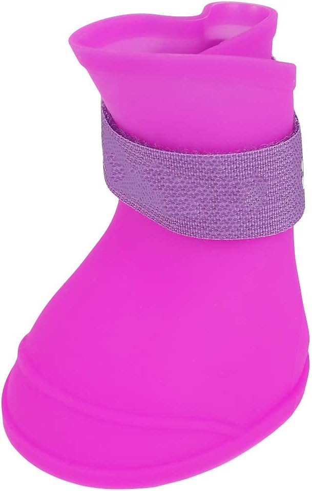 Anti-Slip Silicone Dog Rain Boots, Non-Slip Rubber Galoshes 4pcs L-Size for Outdoor Protection