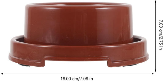 PRETYZOOM Plastic Dog Food Bowl with Design, Small Round Pp Pet Feeder for Puppies and Cats, Brown Single Pet Food Holder Suitable for Indoor Feeding