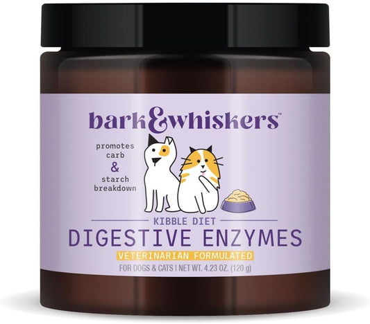 Dr. Mercola Bark & Whiskers Digestive Enzymes – Veterinarian Formulated – for Dogs & Cats – Non-GMO – 150 Scoops – Supports Kibble Digestion