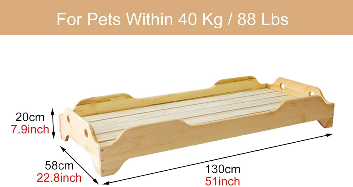 Wooden Raised Pet Bed for Big Dog Cat, Comfortable Orthopedic Dogs Sofa, for Training, Camping, Picnic, for Pets Within 40 Kg / 88 Lbs