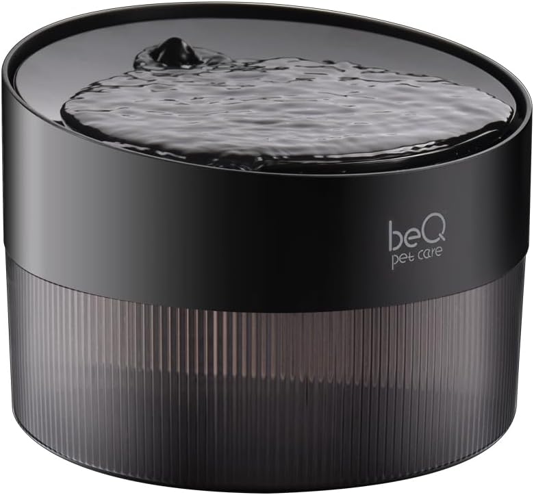 beQ Cat Water Fountain,2.5L/84oz Indoor Ultra-Quiet Pet Water Dispenser, BPA Free, Visible Water Level, Suitable for Cats, Small Dogs, and Other Pets, with Large Size Filter