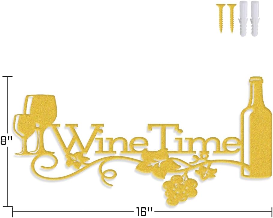 XORT Metal Wine Bar Sign, Metal Wine Signs Kitchen Wall Decor Home Restaurant Bar(Gold).