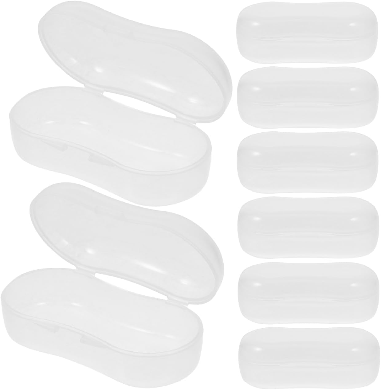 HEALLILY 20Pcs Dog Finger Toothbrush Storage Box Portable Transparent Case Compact Design Easy to Carry for Pet Dental Care