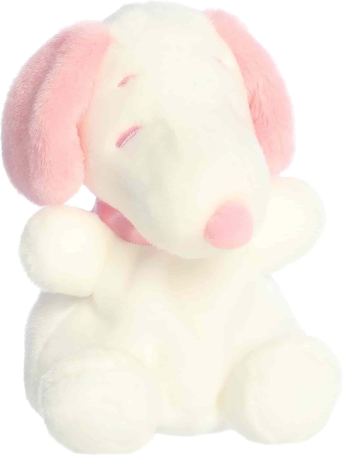 Aurora Adorable Peanuts Snoopy Palm Pals Stuffed Animal - Officially Licensed Toys For All Snoopy Fans - Nostalgic Gift for Adults and Valentine's Day - Pink & White 5 Inches