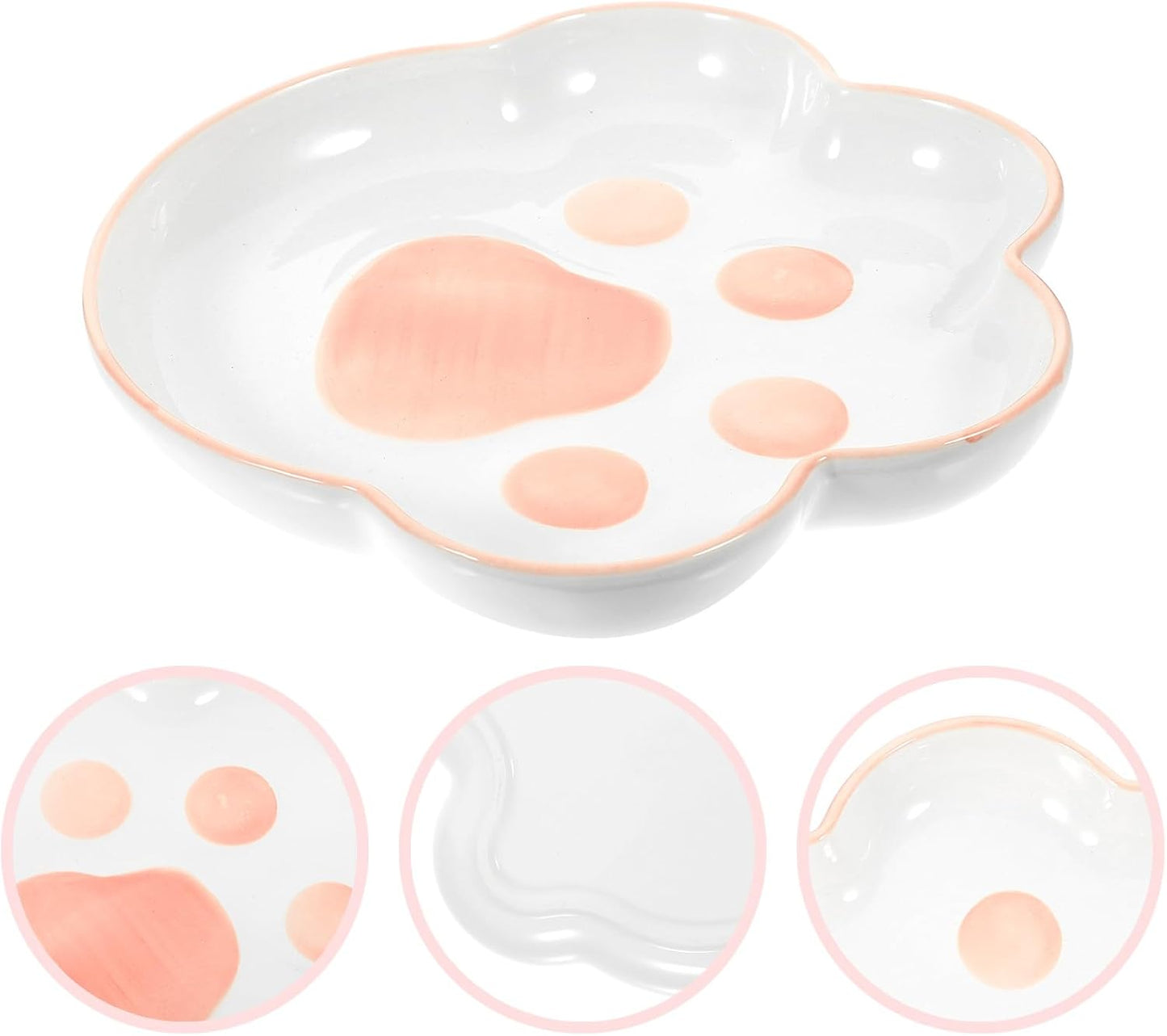 Milisten Ceramic Cat Bowl 9-inch Tilted Cat Feeder with Non-Spill Design Red Indoor Pet Feeding Dish