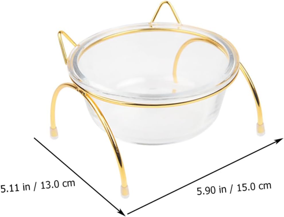 Milisten Raised Glass Pet Bowl with Tilted Stand, Elevated Cat and Dog Feeding Dish, Single Slant Food Bowl for Comfortable Eating
