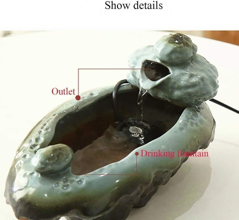 Fountain Pet Water Dispenser Ceramics Pet Water Fountain Automatic Circulation Water Flowing Fountain Cat Dog Filtered Water Super Quiet Pet Supplies Pet Water Dispenser (Color : Green)