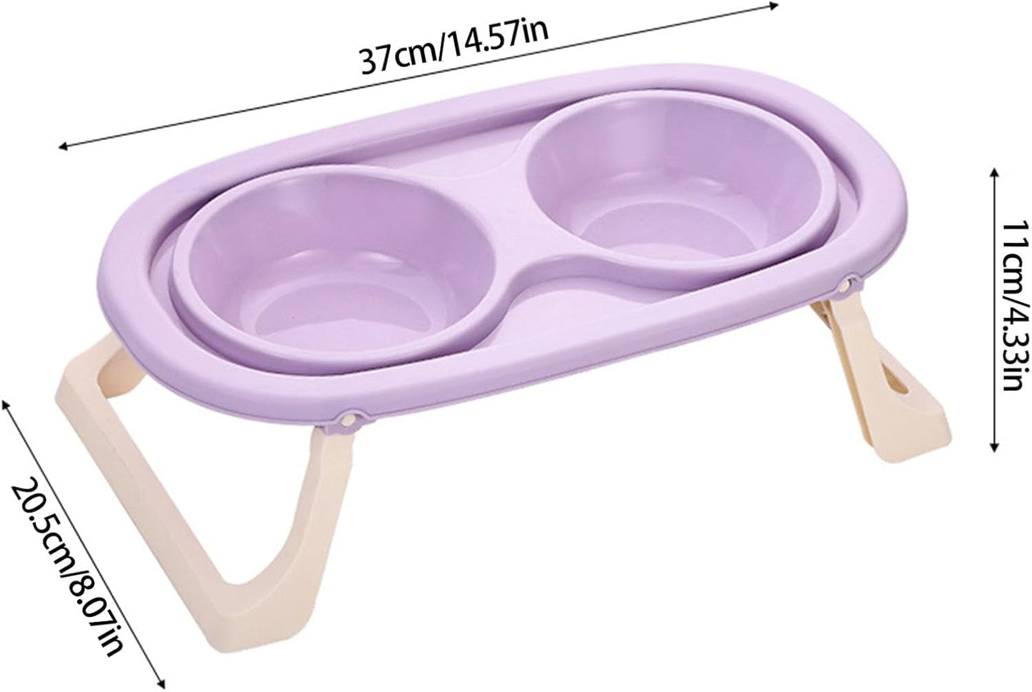 Ergonomic Elevated Dog Bowls with Stable Stand and Double Bowl for Most Breeds Pastel Color Nonslip Cats Food Bowl