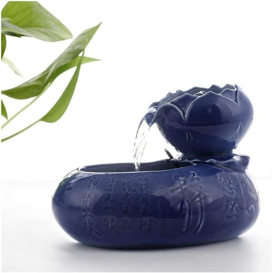 Fountain Pet Water Fountain,Ceramic Lotus Shape Dog Cat Automatic Circulation Water Dispenser, Circulation Pet Drinking Water Supplies Drinker Fountain Dispenser for Cat Pet Water Dispenser