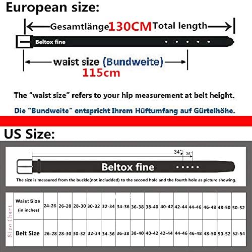 beltox fine Men’s Casual Leather Jeans Belts 1 1/2” Wide 4MM Thick Alloy Prong Buckle Work Dress Belt for Men