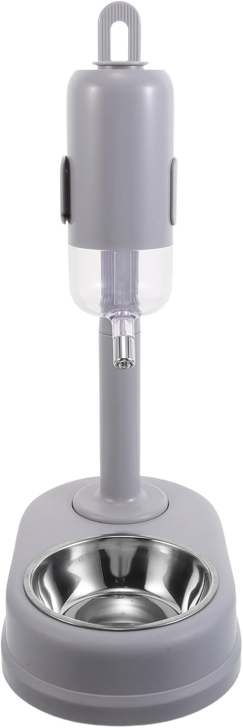 Double-Layer Dog Water and Food Bowl Stainless Steel Automatic Rolling Ball Waterer Space-Saving Pet Feeder for Small Puppies and Cats Cage Hanging Use
