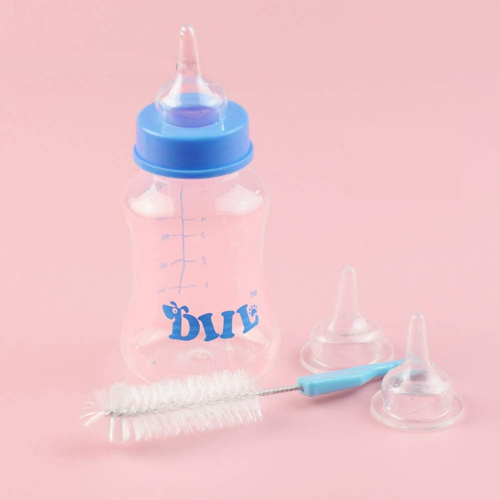OMEM Baby Pet Nursing Bottle Replacement Nipple Feeding for Newborn Kitten Puppy Small Animals 60ml/120ml (Large)