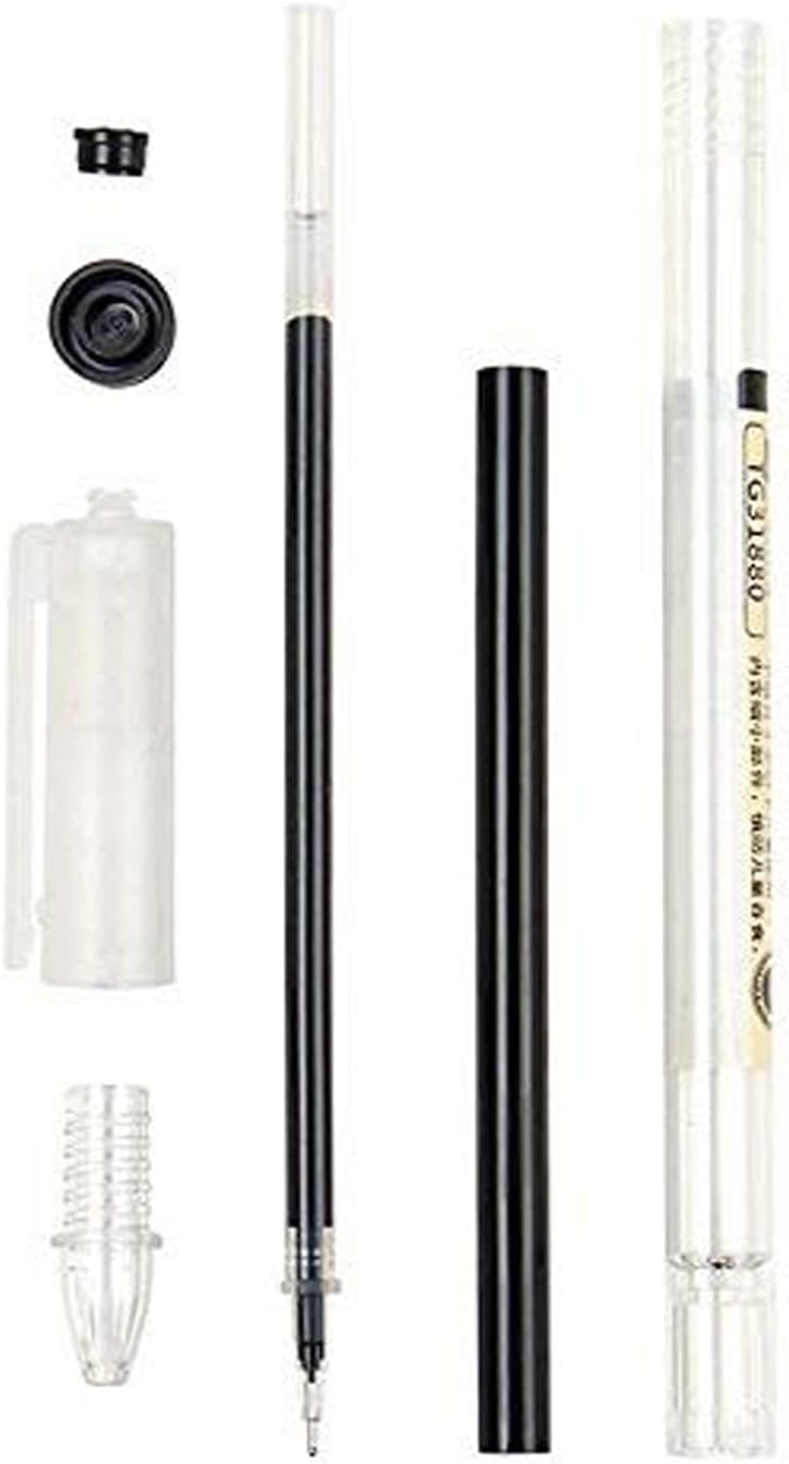 BEMLP Gel Ink Pen Japanese Style Liquid Ink Rollerball Pens Quick Drying 0.35mm Ultra Fine Point Ballpoint Maker Pen Premium for Office School Stationery Supply,12 Pcs/Set, Black