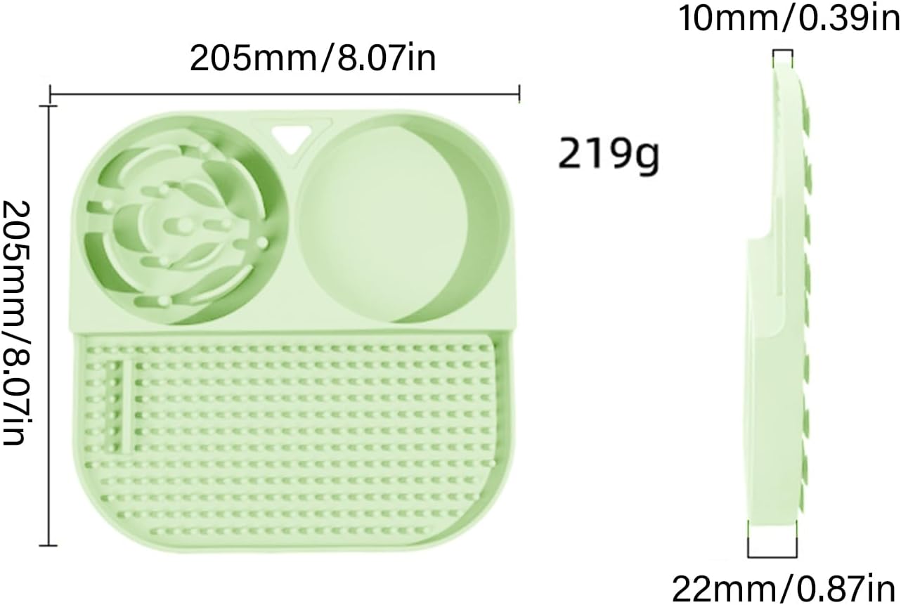 Pet Dining Bowl Food Safe Suction Cup Slow Feed Container Nonslip Base Prevents Overeating Maintains Area Silicone Pet Feeding Mat