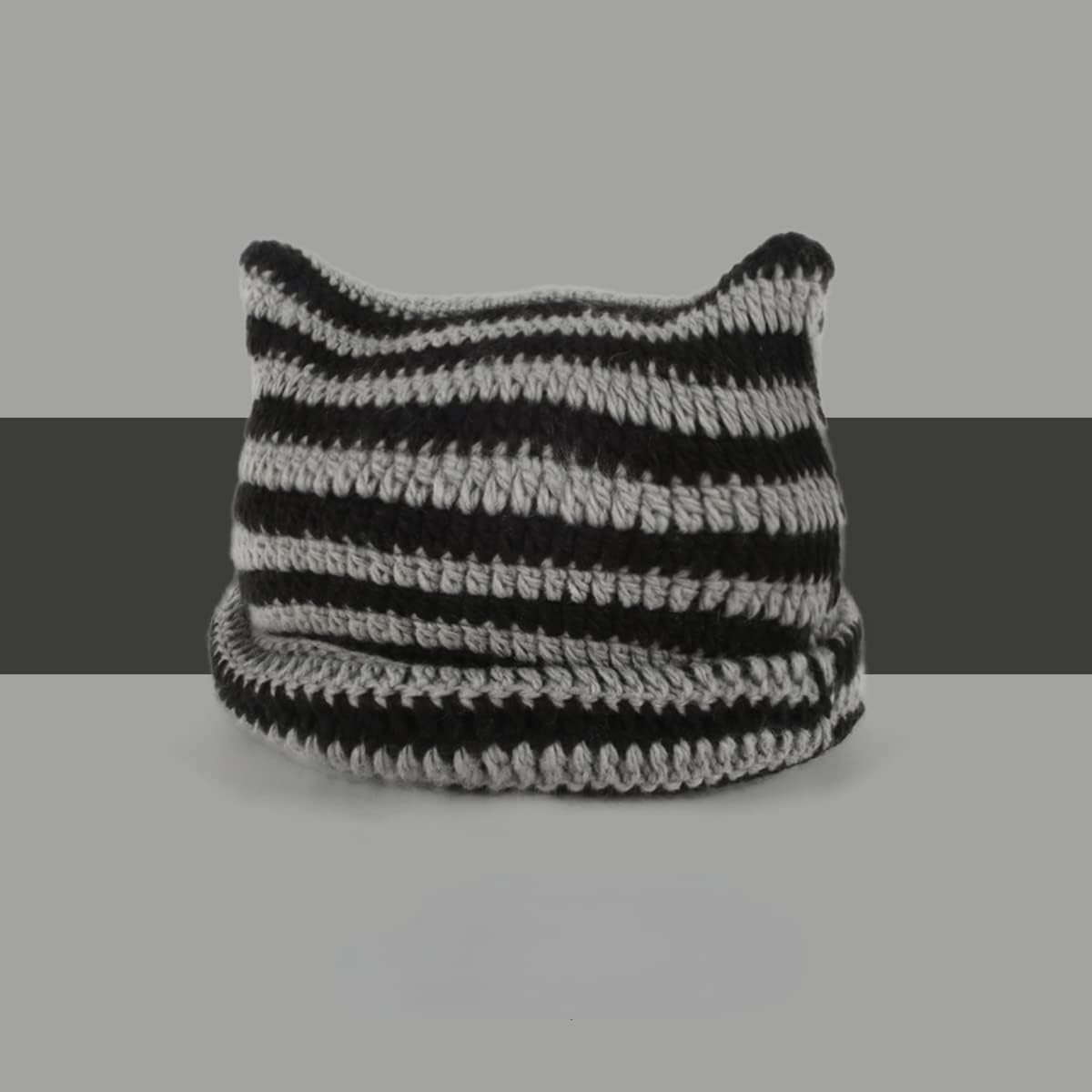 Crochet Hats for Women Cat Beanie Vintage Beanies Women Fox Hat Grunge Accessories Slouchy Beanies for Women