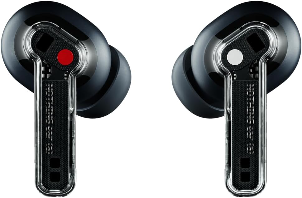 Nothing Ear (a) Wireless Earbuds, 45dB Hybrid Noise Cancelling Earbuds, Hi-Res Audio, Advanced Equaliser, Dual Connect, 6 Mics, 42.5H Playtime Ear Buds Wireless Bluetooth, Black
