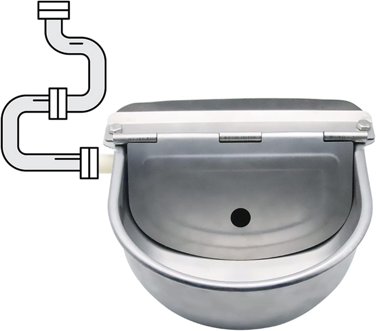 Stainless Steel Livestock Water Bowl with Float Valve Tank,Automatic Farm Water Bowl for Horse, Cow, Goat, Sheep, Dog Drinking Waterer