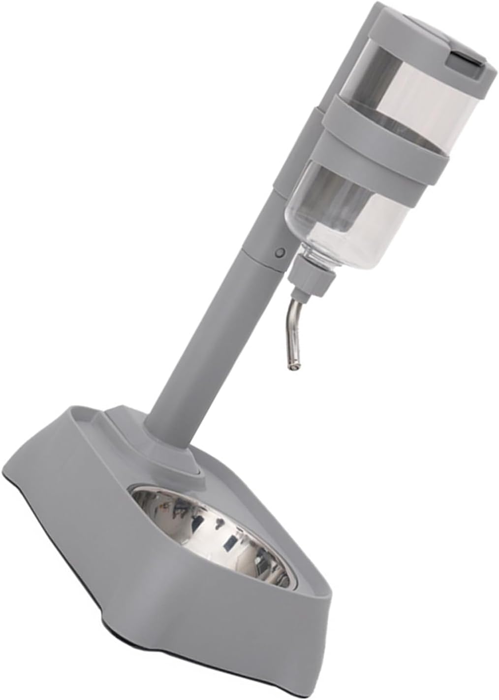 Gray Automatic Pet Drinking Fountain and Feeder Bowl with Height Adjustable for Dogs and Cats Adjustable Pet Bowl