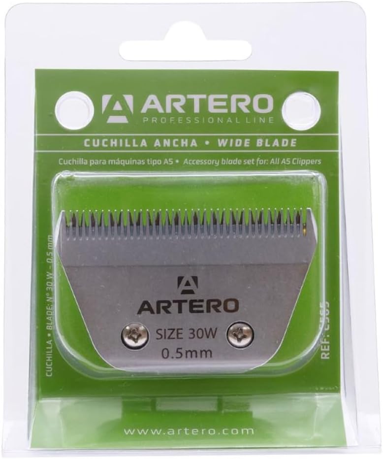 Artero Wide Blade 30 for Pet Grooming – Precision Ceramic Clipper Blade 0.02–0.05 mm – Professional Dog and Cat Grooming Replacement Blade