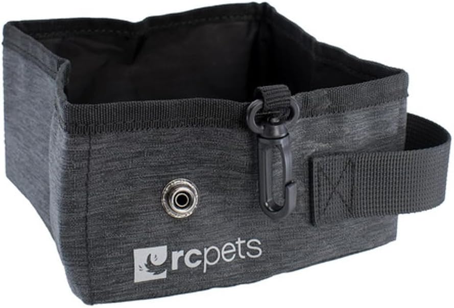 RC Pets On The Go Bowl, Dog Travel Bowl, Heather Black