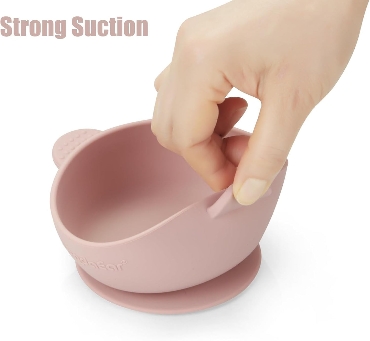 PandaEar 3 Pack Baby Bowls with Suction| Stay Put Silicone Food Bowl for Babies Kids Toddlers Infants| Food Grade Soft Safe BPA-Free Silicone (Pink)