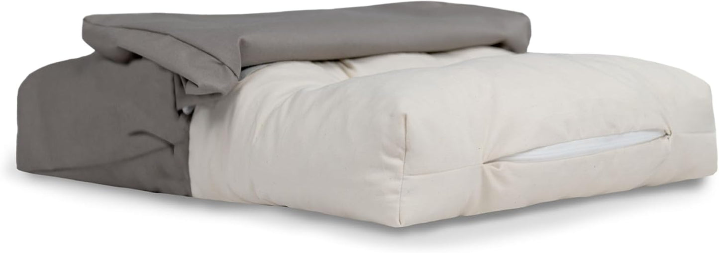 Naturepedic Organic Large Pet Bed - Super Plush Dog & Cat Beds - Ultra Supportive Dog Bed Mat - Ideal Pet Bed with No Polyurethane Foam - 35" x 22" x 4"