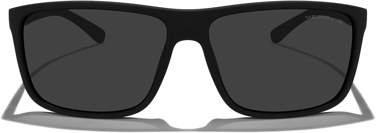 MERRY'S Rectangular Polarized Sports Sunglasses for Men Women Cycling Driving Fishing UV400 Protection S8225