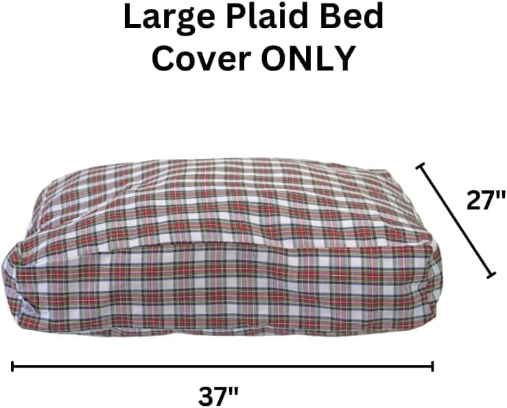 Midlee Christmas Plaid Dog Bed Cover (Large)