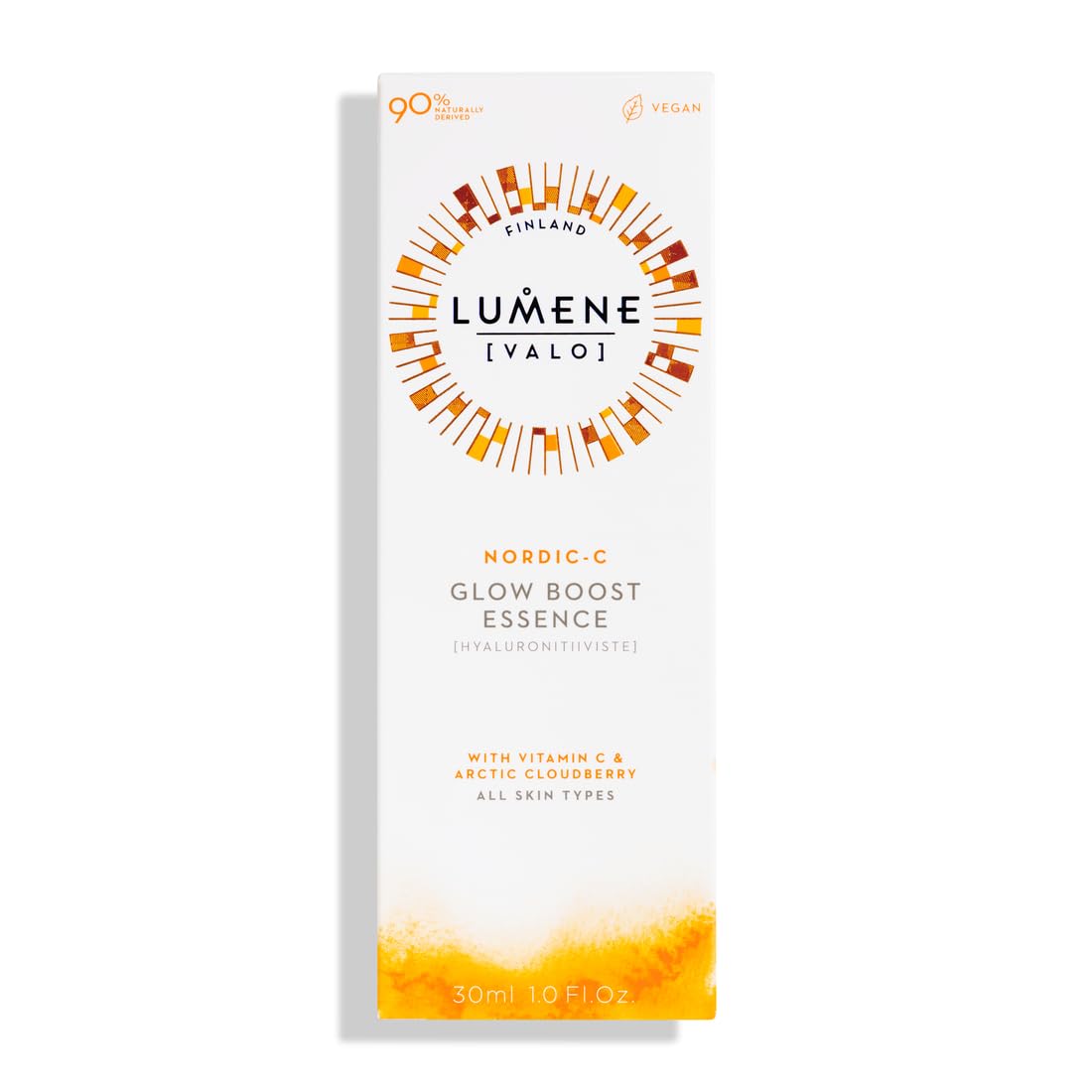 Lumene Nordic-C [Valo] Glow Boost Essence Serum for Face, Glow Up Vitamin C Serum with Hyaluronic Acid and Antioxidants, Enhancing Skin Hydration, 1 fl oz