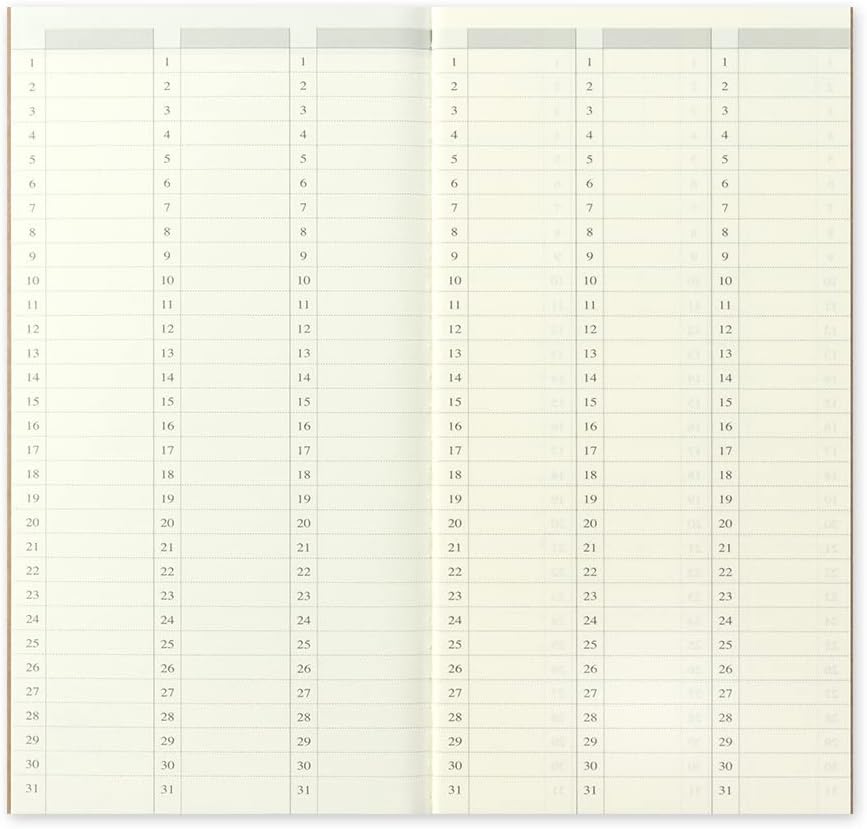 Traveler's Notebook, Refill, Vertical Weekly Free, Regular Size, 14379006