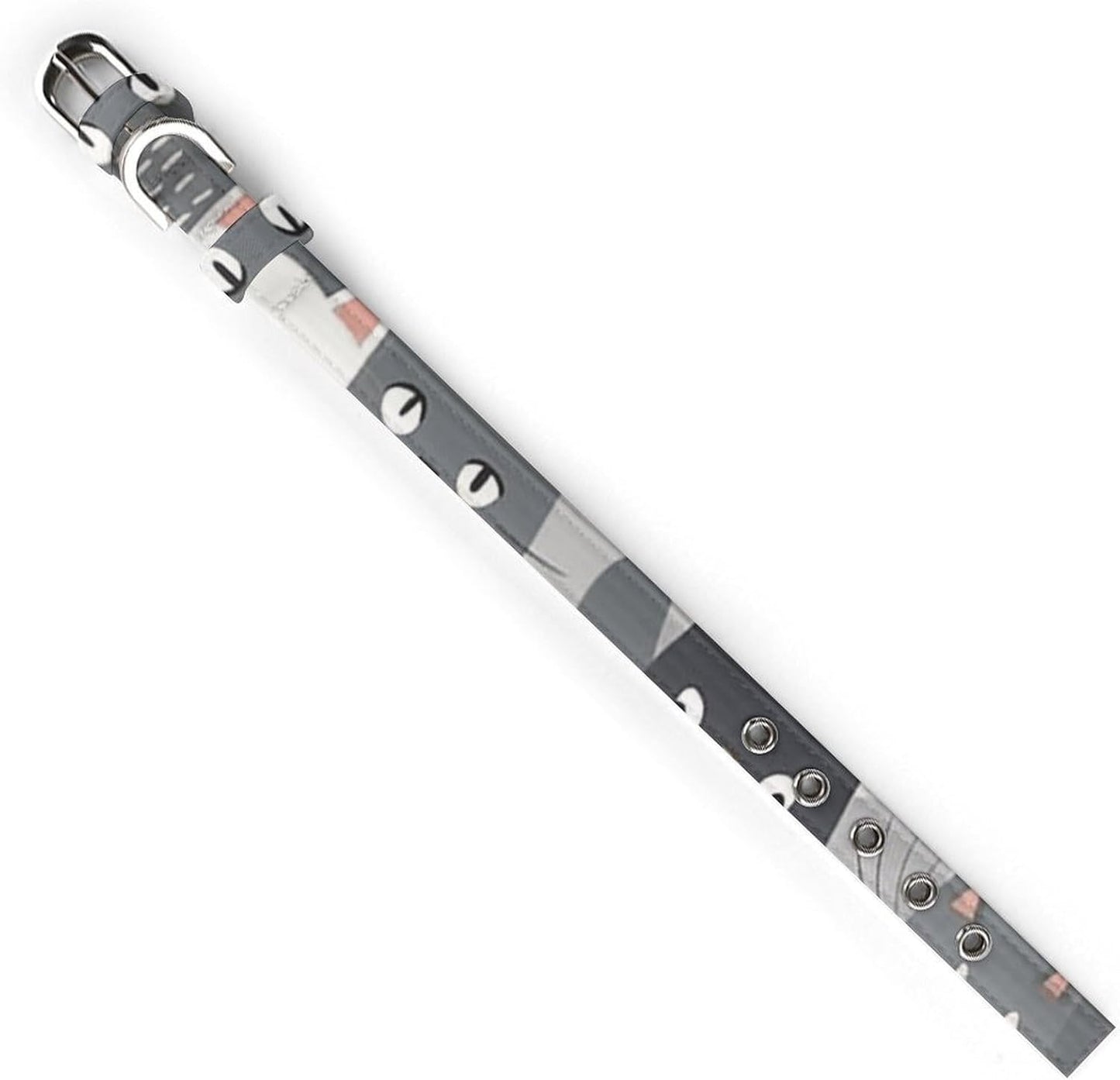 Cute Funny Grey Cats Pattern Dog Collar with Buckle Adjustable Martingale Pet Collars Cute Female Male Puppy Collar Soft Waterproof Cat Collars for Small Medium Dogs