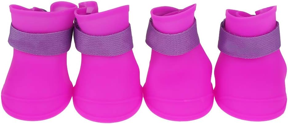 Ejoyous Dog Boots Protector, 4Pcs Silicone Pet Booties Anti Slip Dog Rain Protective Shoes for Small Dogs Doggy Puppy Doggie Pets, Dog Booties for Outdoor Walking (L)