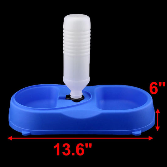 Plastic Puppy Dog Cat Pet Water Drinking Fountain Food Feeder Bowl Blue (id: 3aa 12c ed5 bd0 833