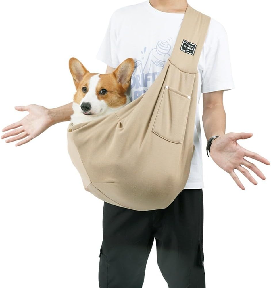 Small Dog Sling Carrier, Adjustable Dog Carrier Sling Hand-Free Puppy Carriers for 14.3lbs Small Dogs and Cats Outdoor