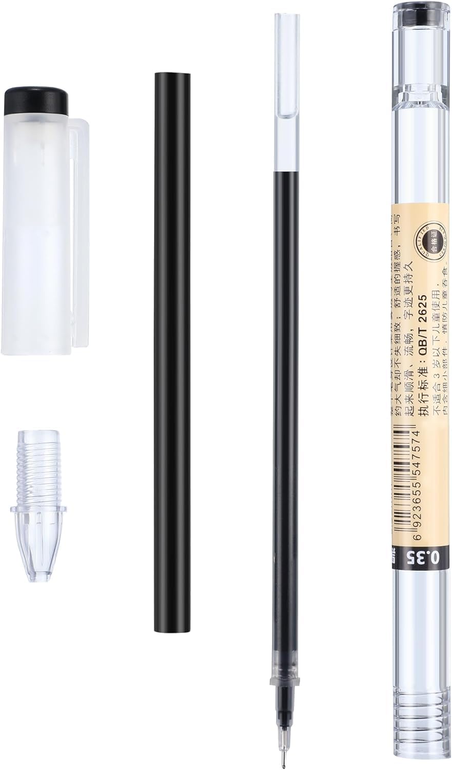12 Pcs 0.35mm 3color Gel Ink Pen Japanese Stationery Extra Fine Chinese Ballpoint Pen for Office School Korean Stationery Supply