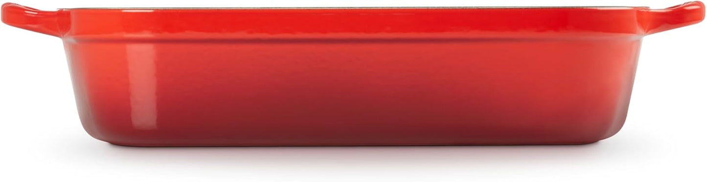 Le Creuset Enameled Cast Iron Signature Rectangular Roaster, 5.25 qt. (9.8" x 13"), Cerise