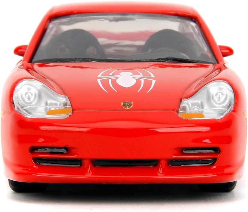 Jada Hollywood Rides Spider-Man Porsche 911 GT3 RS 1:32 – Die-Cast Vehicle Paint, Opening Doors, Marvel Theme – Red/Blue Design for Kids & Collectors