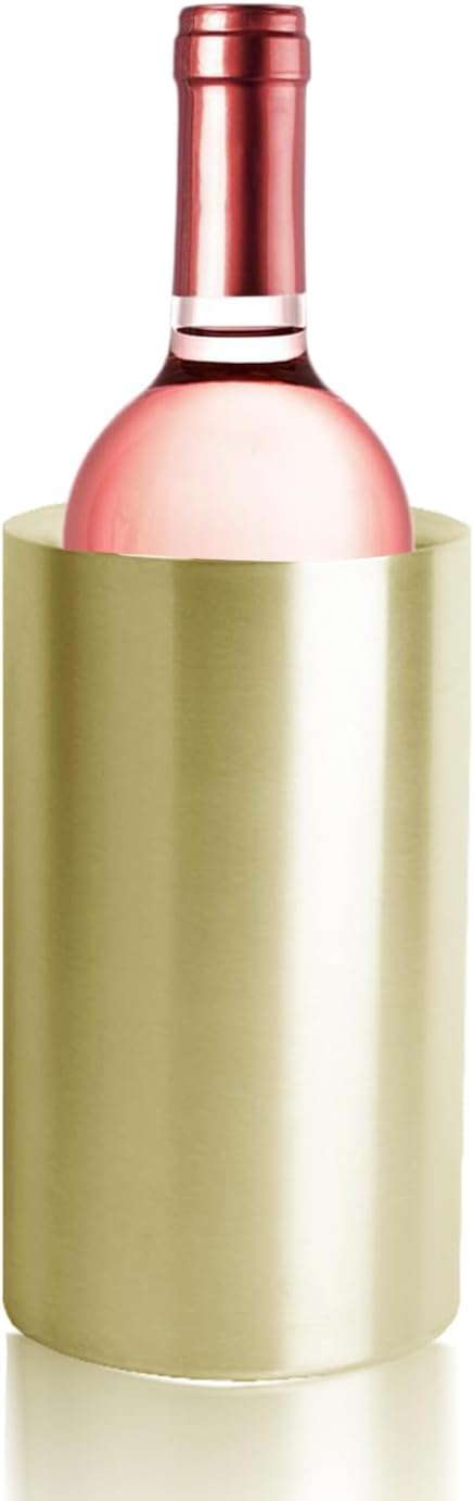 Gold Wine Chiller Bucket for Bottle 750ml Wine Chiller Champagne Cooler Insulated for Parties Keep Wine & Beverage Cold Bar Cart Accessories