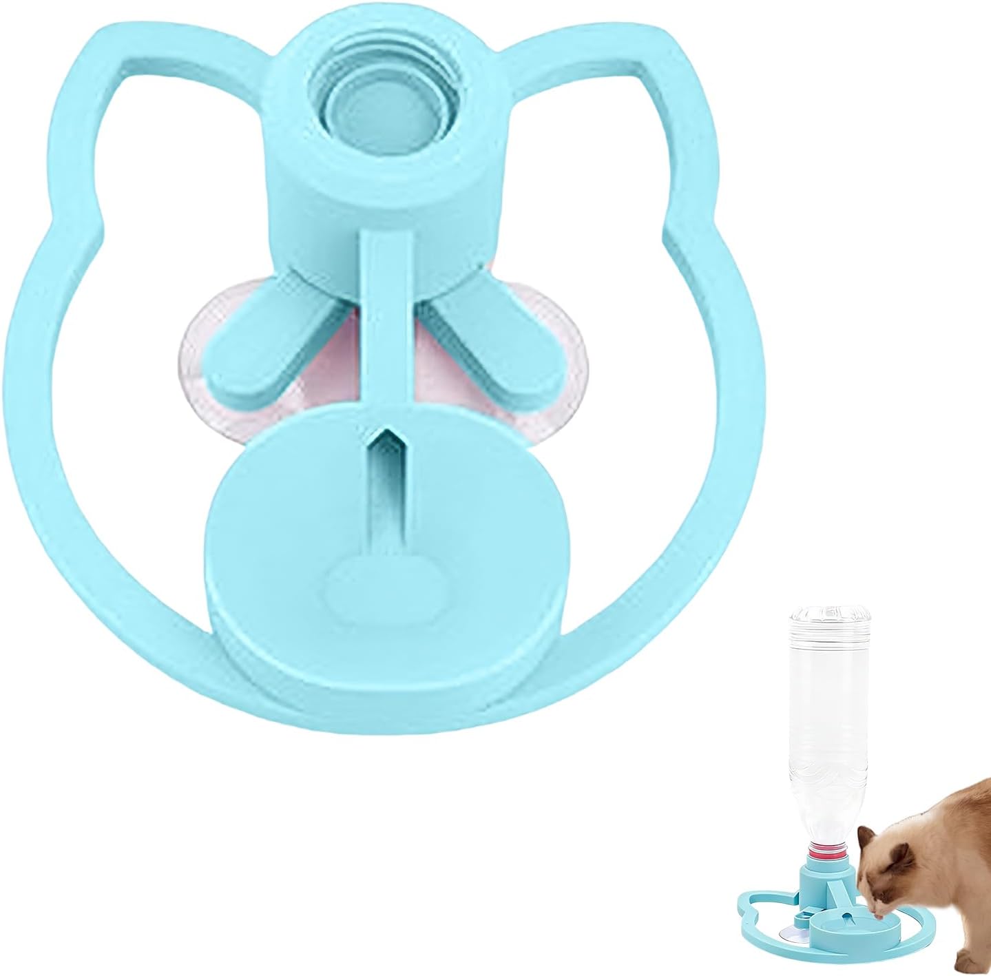 Cat Drink Dispenser Stand,Suction Cup Portable Rack | Kitten Water Bottle Basin Stand | for Puppy Kitten Small Medium Large Breed Balcony Home Travel Indoor Outdoor