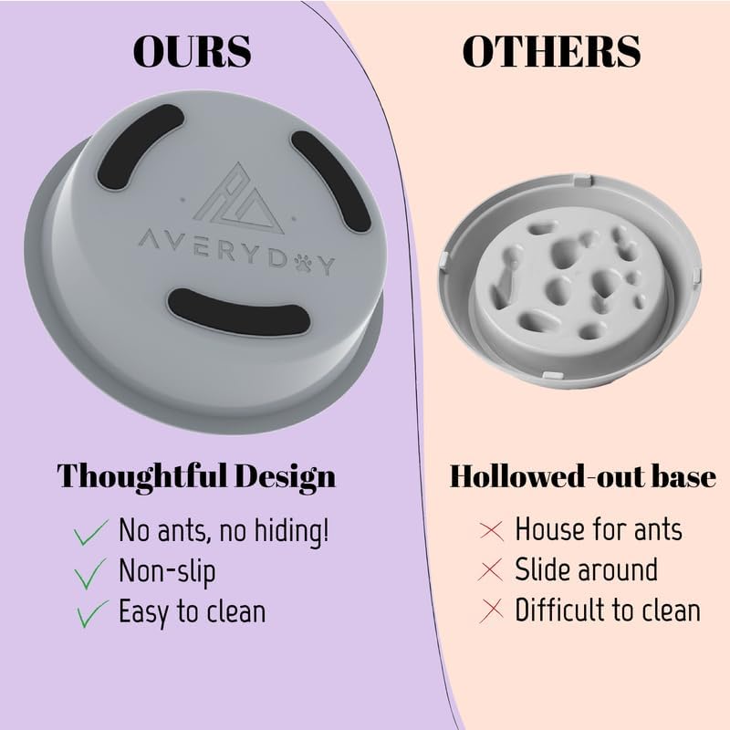AVERYDAY Slow Feeder Dog Bowls for Medium Breeds Fits Raised Feeding Station, Puzzle Dog Food Bowls to Slow Down Eating, Dogs Feeding Bowl with Non-Slip, Slows Feeder Pet Bowl for Wet and Dry Food