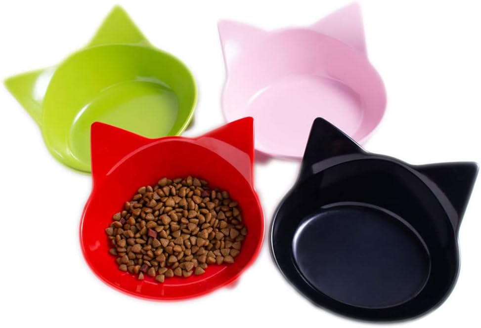 Cat Bowls, Anti-Slip Multi-Purpose Cat Food Bowl Pet Water Bowl Cat Feeding Bowl for Cats and Small Dogs (Pink)