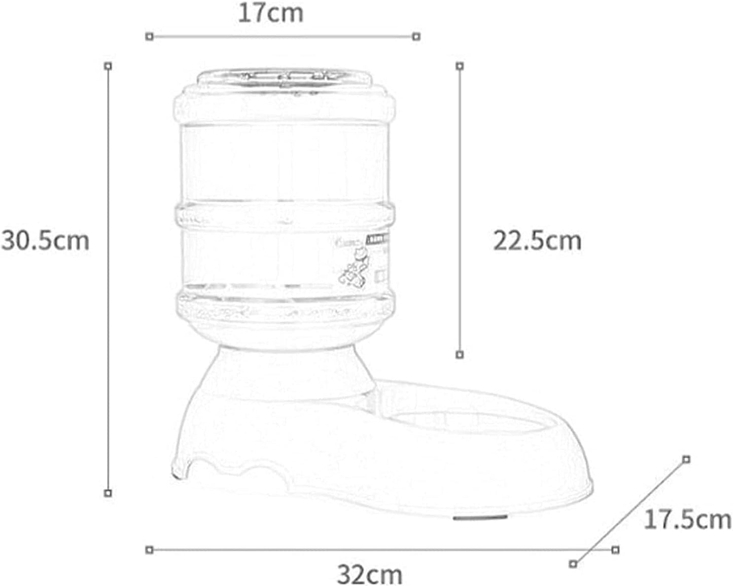 Dispenser Automatic SelfDispensing Pet Feeder and Water Dispenser Set Gravity Water and Food Dispenser, Dog, Cat Unplugged 3.75L Feeder and 3.7 L Pet Waterer cat Fountain (Color : Pink) (Grey)