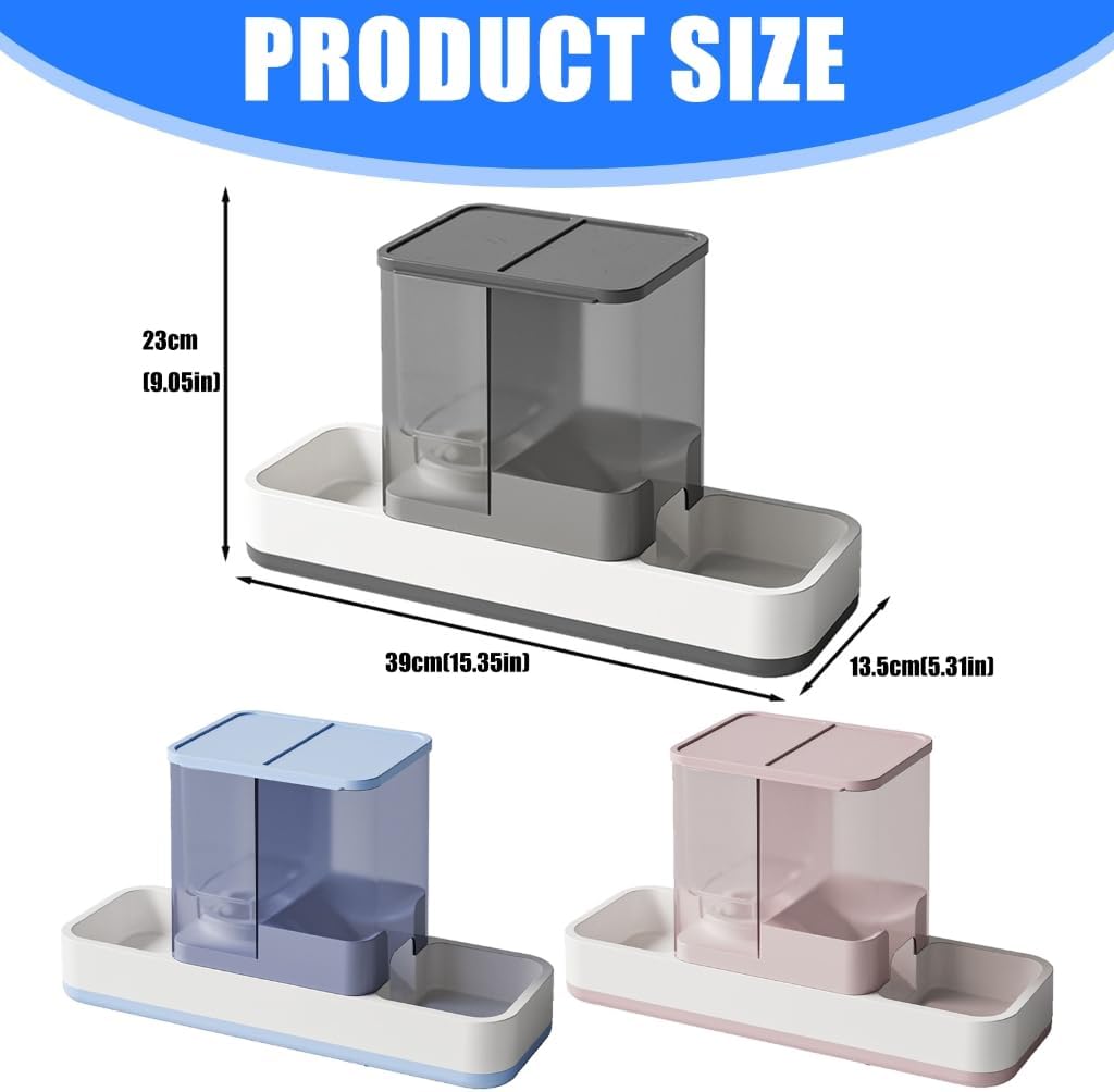 Elevated Dog Feeder with Removable Stainless Steel Bowl Anti Slip Feet Anti Spill Dog Cats Bowls